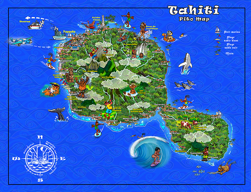Tahiti fun map poster b 